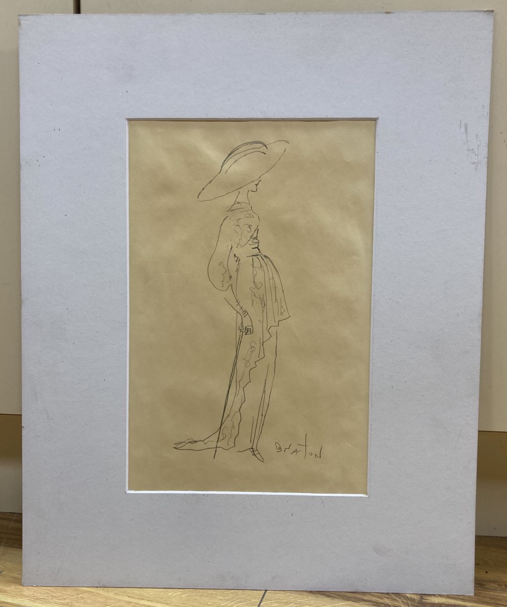 § Cecil Beaton (1904-1980) pencil on paper, First Suggestion for Lace Ascot Hats, signed, 33 x 21.5cm.